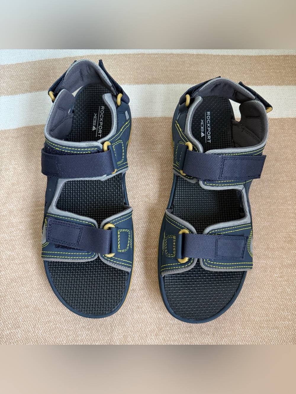 Rockport Men's Blue multi Outdoor Adjustable Strap Sandals size 12